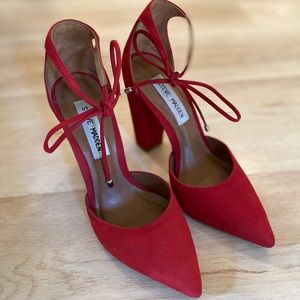 Steve Madden Red Pampered Lace-up Pump